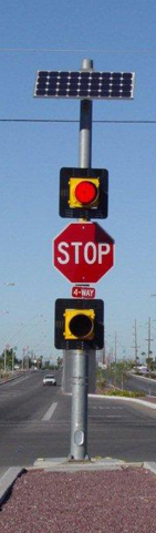 24Hr Solar Powered Stop Sign Flasher - Solar Traffic Controls