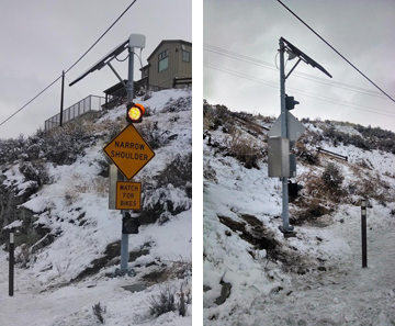 Solar Powered Sensor Activated Bicycle Warning Flasher Chelan, WA - Solar Traffic Controls