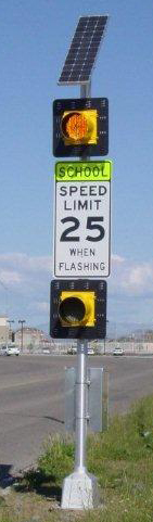 School Zone Solar Flashing Beacon - Solar Traffic Controls