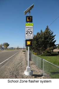 Solar Powered School Zone Flasher - Solar Traffic Controls